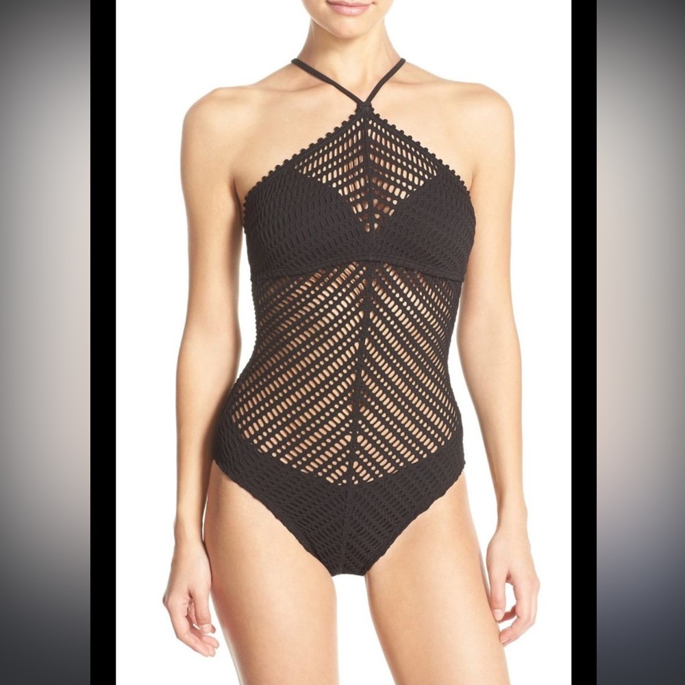 Robin Piccone Malia Ruffle Plunge Swimsuit - Size 4, Brand New